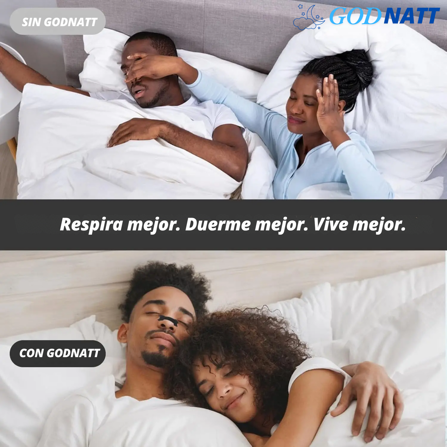 GodNatt™- Tiras Nasales Antironquidos 30 unidades