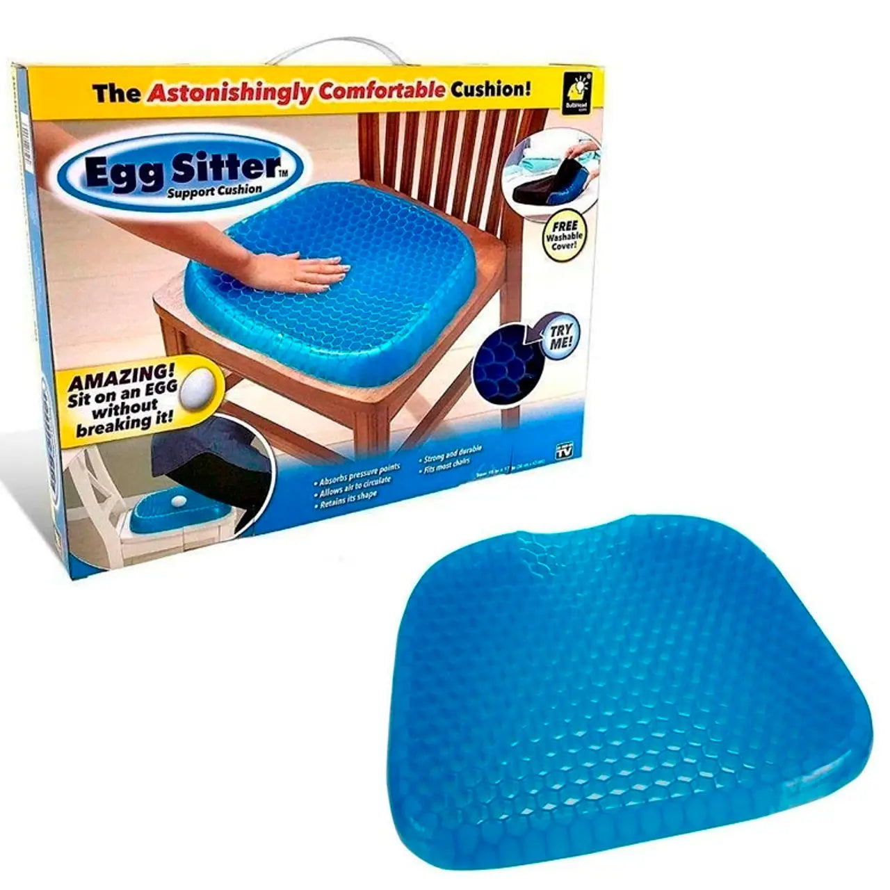 Cojín de Gel Ergonómico - Egg Sitter (Incluye funda negra)