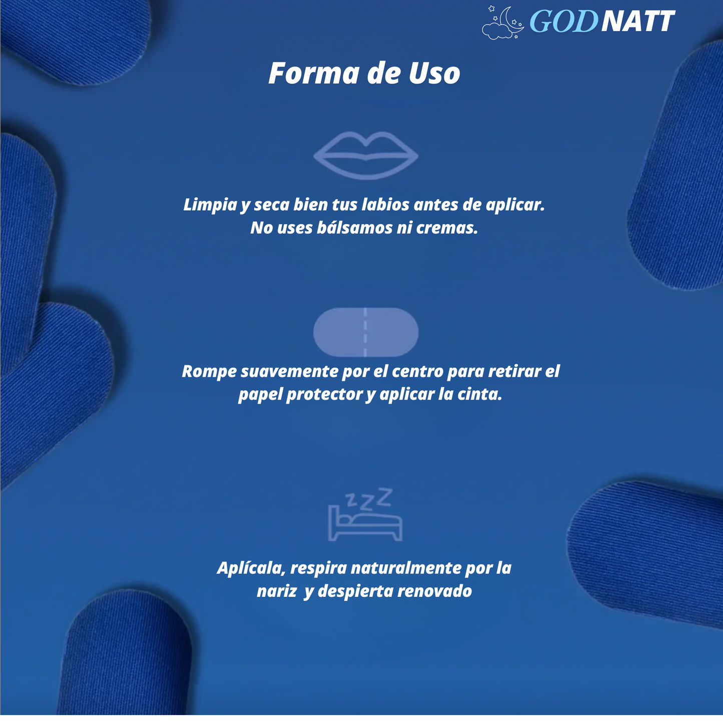 GodNatt™- Cintas Bucales Antironquidos 60 unidades