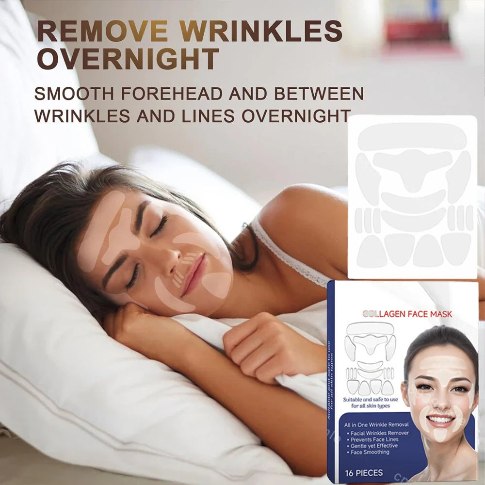 GodNatt- 16 Uds parches de silicona reutilizables contra arrugas del sueño