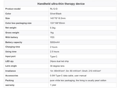Godnatt- Terapia de Luz Roja Inalámbrico Portátil
