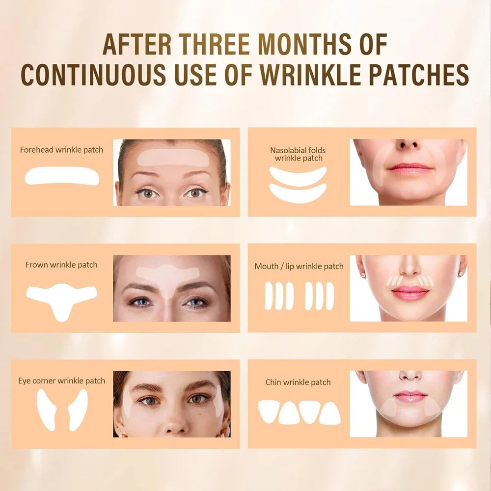 GodNatt- 16 Uds parches de silicona reutilizables contra arrugas del sueño