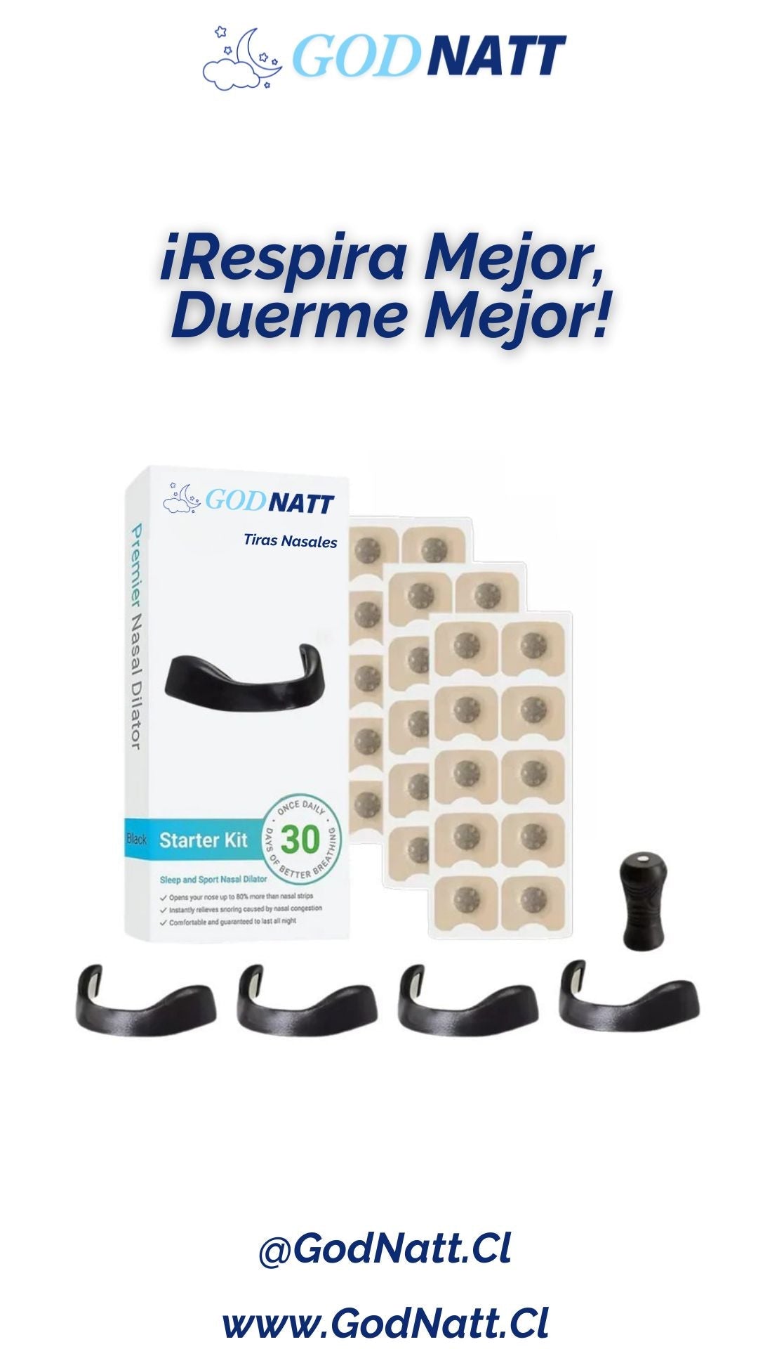 GodNatt™ - Tiras Nasales Magnéticas Extra Fuertes 30 unidades